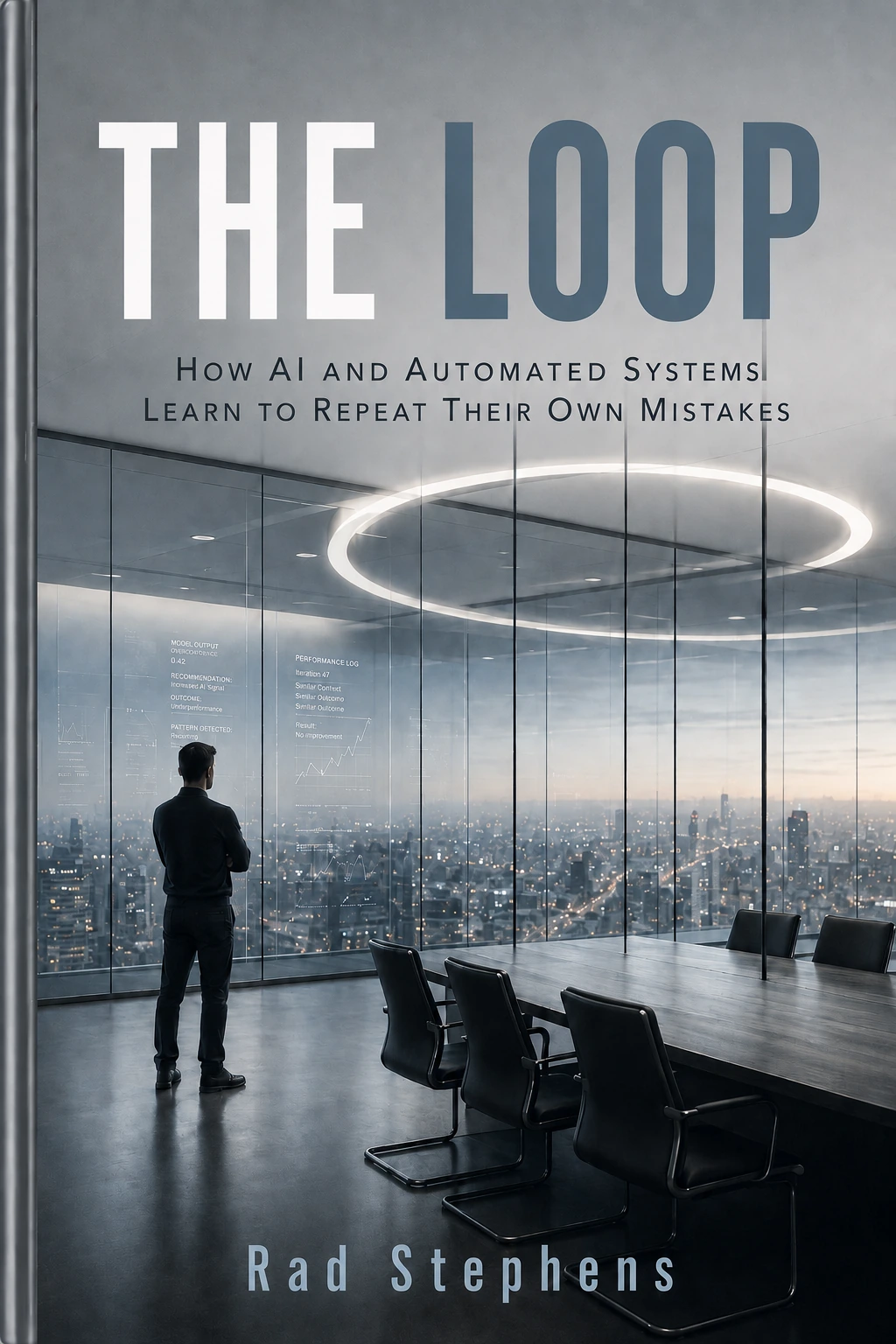 Front cover of The Loop: How AI and Automated Systems Learn to Repeat Their Own Mistakes by Rad Stephens.